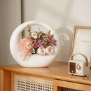 Axyaa Ceramic Moon Vase: Elegant Home Decor, Easy Flower Arrangement, Desktop Ornament