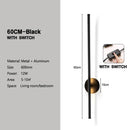 Axyaa Rotatable Black Wall Sconce Light for Living Room Bedroom - Modern Interior Fixture
