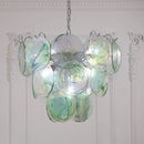 Axyaa Modern Stained Glass Chandelier: Luxury Interior Hanging Lamp for Dining Room, Foyer, Kitchen Island