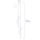 Axyaa Nordic Black Glass LED Chandelier Suspended Ceiling Light
