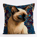 Axyaa Classic Cat Design Linen Pillowcase 45x45cm Home Decoration Sofa Cushion Cover