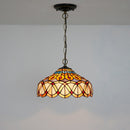 Axyaa Handcrafted Peacock Dragonfly Glass Pendant Light - Artisan Leaf Pattern Lighting