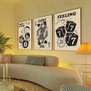 Axyaa Black & White Lucky Canvas Art Prints Set