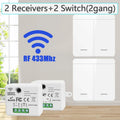 Axyaa Wireless RF 433Mhz Wall Switch 1/2/3 Gang LED Panel Remote Control 10A 100-240V