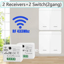 Axyaa Wireless RF 433Mhz Wall Switch 1/2/3 Gang LED Panel Remote Control 10A 100-240V