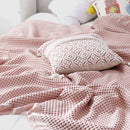 Axyaa Corn Grain Waffle Knitted Blanket - 100% Cotton Soft Bed Plaid