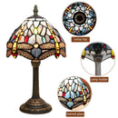 Axyaa Blue Dragonfly Crystal Bedside Table Lamp