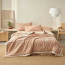 Axyaa Summer Cool Quilt Set - Washed Cotton, Solid Color, Machine Washable