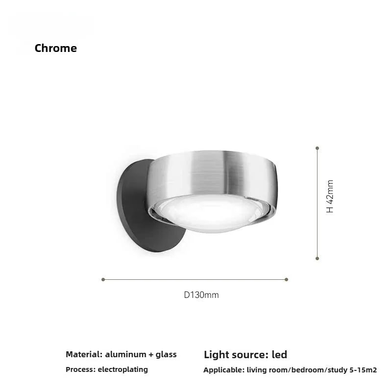 Axyaa Nordic LED Wall Lamp for Bedside Hallway Living Room - Round Design