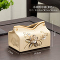 Ceramic Tissue Box for Living Room Coffee Table Decor - Axyaa Light Luxury Collection