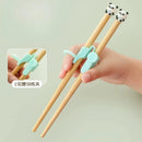 Axyaa Children's Bamboo Training Chopsticks, Ages 6-12, Cute Cartoon Design