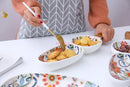 Axyaa Ceramic Tableware Set: Bowls, Plates, Snack Trays, Fruit Salad Handles for Home