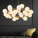 Axyaa Nordic Glass Ball Chandelier with LED for Kitchen and Living Room