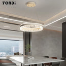 Axyaa LED Dimmable Round Chandelier for Modern Nordic Living Room Bedroom Dining Lighting