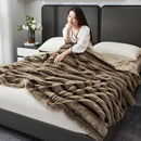 Axyaa Faux Fur Thick Warmth Blanket: High Quality, Soft & Fluffy Sofa Throw