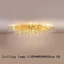 Gold Crystal Ceiling Chandelier for Dining Living Room Luxury by Axyaa