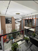 Axyaa Dimmable Crystal Chandelier: Modern LED Pendant Light for Stairs, Luminaria Fixtures