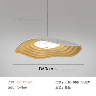 Axyaa Valentina Pendant Light: Wavy Nordic Lampshade for Dining Bedroom Kitchen.