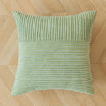 Axyaa Navy Blue Corduroy & Striped Boho Pillow Cover