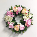 Axyaa Spring Summer Artificial Flower Wreath Home Decor for Front Door Wedding Party