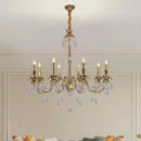Axyaa Crystal Chandelier LED Hanging Lamp for Luxury Living Room Decor