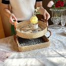 Axyaa Rattan Woven Storage Basket and Snack Tray - High-Grade Fruit Plate