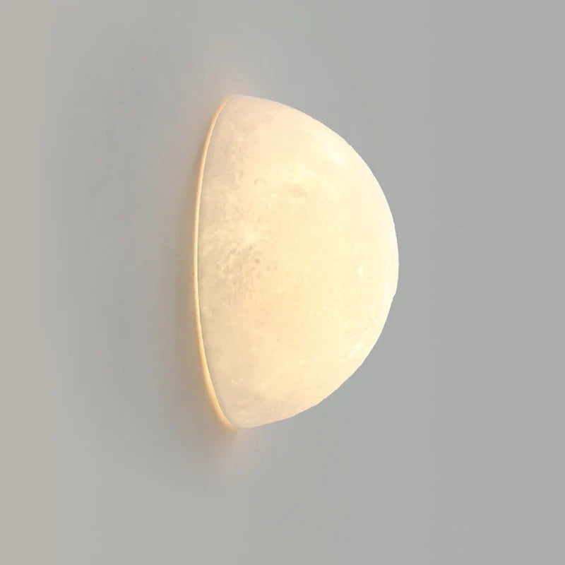 Moon Lampshade LED Wall Light by Axyaa: Modern 3D Print for Bedroom, Living Room & Hallway.