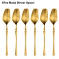 Axyaa 24-Piece Gold Stainless Steel Cutlery Set Flatware Knife Fork Spoon Mirror Matte