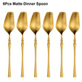 Axyaa Gold Stainless Steel Cutlery Set - Western Dinner Flatware Kit