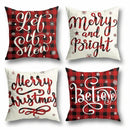 Axyaa Christmas Pillow Cover Set 45x45cm - Festive Home Decor with Snowman & Elk