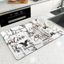 Axyaa Artistic Drying Mat for Kitchen Counter, Non-Slip Absorbent Placemat