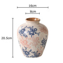 Axyaa Blue White Porcelain Vase Plant Pots Floral Room Decor
