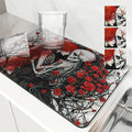 Halloween Skull Absorbent Mat by Axyaa: Antiskid & Quick Dry Kitchen/Bathroom Pad
