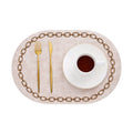 Axyaa Oval Blue Placemats Set for Dining and Kitchen Decor - Non-Slip Table Mats