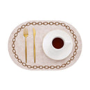 Axyaa Oval Blue Placemats Set for Dining and Kitchen Decor - Non-Slip Table Mats