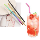 Axyaa Stainless Steel Wavy Straws Set with Brush for Drinks Bar Accessories