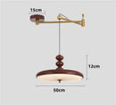 Axyaa Walnut LED Chandelier: Modern Retro Pendant Lamps for Home Decor