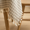 Geometric Cotton Tablecloth by Axyaa: Checkered Kitchen, Wedding & Holiday Decor