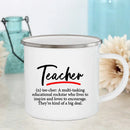 Axyaa Teacher's Enamel Mug - Creative Coffee Cup for School or Home