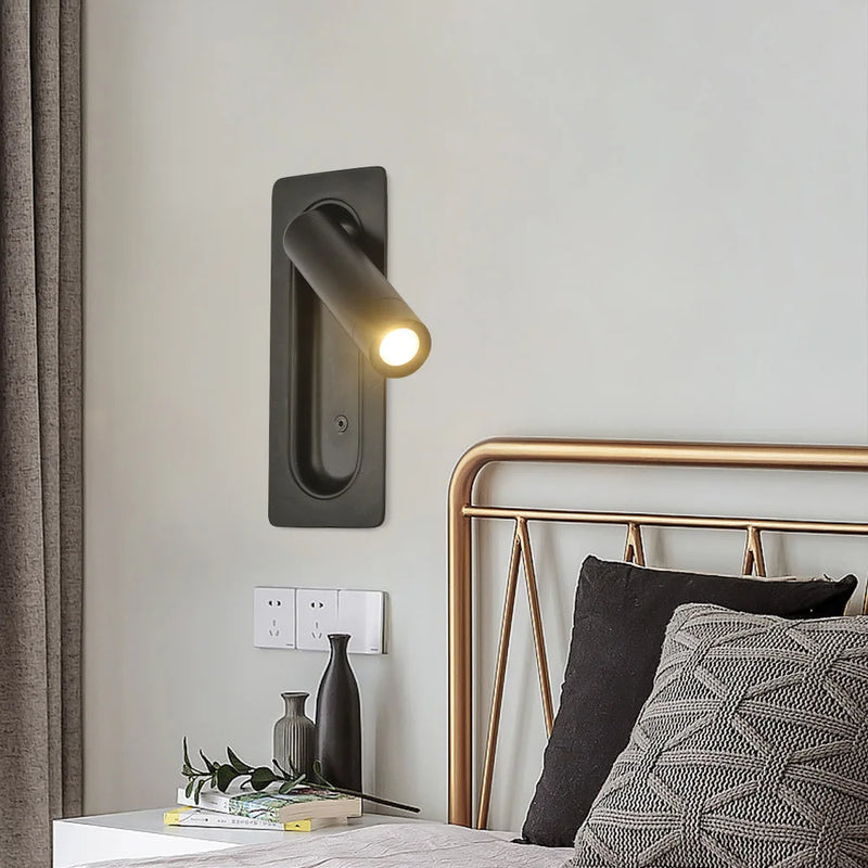 Axyaa Minimalist LED Wall Lamp: Modern Bedside Reading Light for Guest Room
