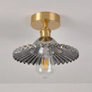 Wavy Glass Ceiling Light with Modern Brass Mount by Axyaa