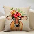 Axyaa Linen Farm Animals Cushion Cover 45x45CM - High-quality Bedroom Decor