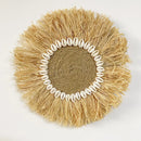 Axyaa Raffia Boho Wall Decor 30CM Round Handmade Tapestry