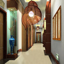 Wicker Pendant Lamp Axyaa: Rattan Japanese Style Hanging Light for Coffee Shop, Bar & Restaurant