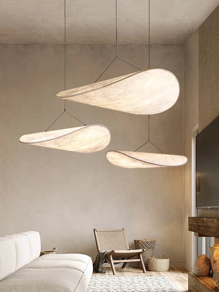 Axyaa Nordic Silk LED Pendant Lights Bedroom Chandelier - Luminarias & Home Decor