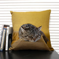 Axyaa Cute Dog Cat Pattern 45x45cm Linen Pillowcase for Living Room Sofa