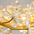 Axyaa Gold Crystal Chandelier Living Dining Room Modern Flower Pendant Light