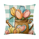Axyaa Spring Rabbit Pillowcase 45x45cm Decorative Linen Sofa Cushion Cover