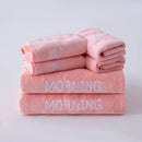 Axyaa Coral Fleece Adult Square Towel Set