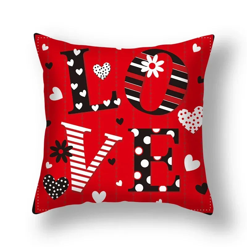 Axyaa Nordic Love Pillowcase 45x45cm - Home Decorative Throw Pillow Cover